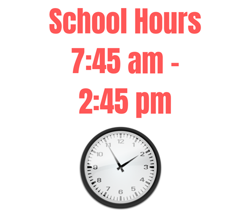school hours 7:45 am to 2:45 pm 
